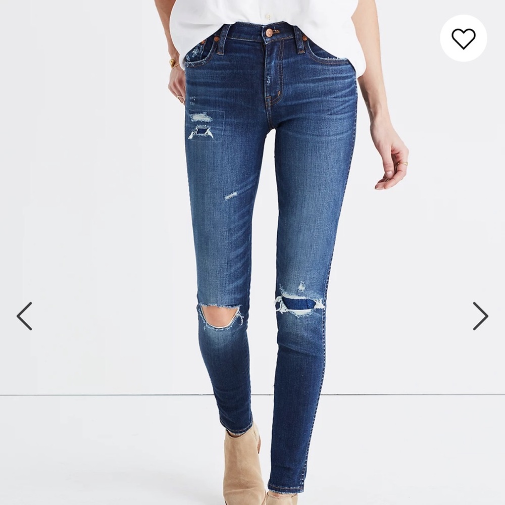 Madewell 9" High-Rise Skinny Jeans: Ripped and Patched Edition